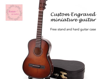 Personalised collectible miniature guitar, Doll house miniature guitar, Acoustic guitars, Guitar gifts, Bands  gifts