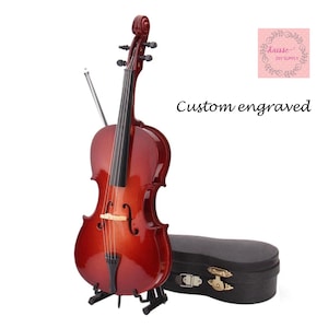 Personalized collectable Miniature cello, Dollhouse miniature cello