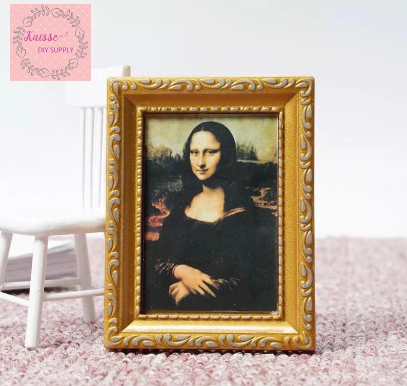 1:12 Dollhouse Mona Lisa m painting Free Shipping New Max 56% OFF oil