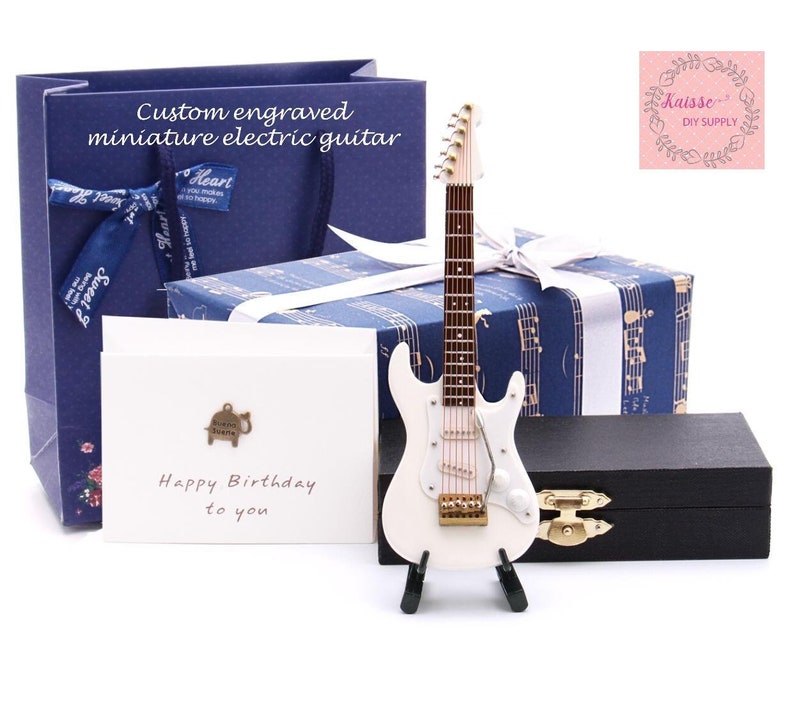 Personalized collectable Miniature electric guitar band gift Dollhouse miniature electric guitar