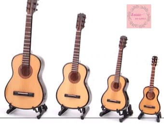 Personalized collectible miniature guitar, Doll house miniature guitar, Acoustic guitars, Guitar gifts, Band gifts