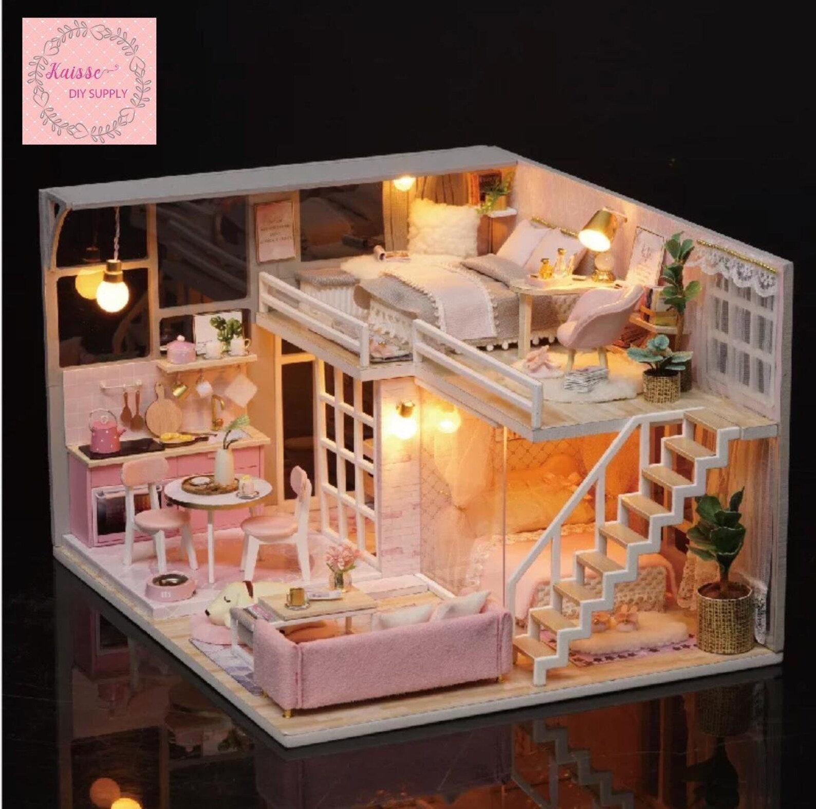 DIY miniature dollhouse kit DIY dollhouse craft kit Etsy