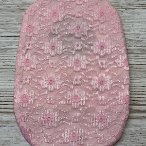 Coloured lace stoma bag covers, handmade Ileostomy, colostomy bag covers Pink