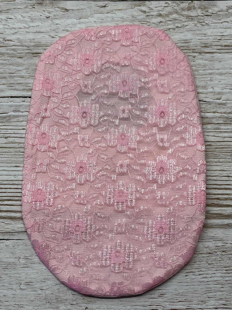 Coloured lace stoma bag covers, handmade Ileostomy, colostomy bag covers Pink