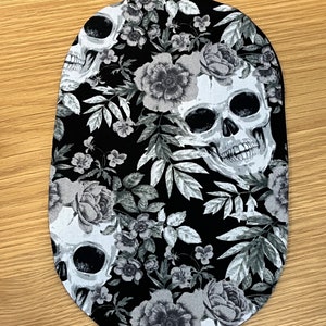 Funky Stoma Bag Covers - Black and White Skulls- Ostomy Ileostomy Colostomy Handmade