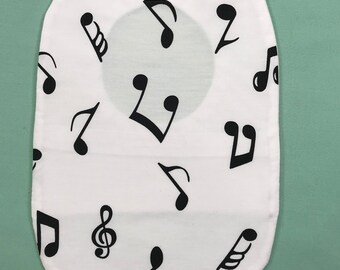 Funky Stoma Bag Covers - 'Musical Notes White' - Ostomy Ileostomy Colostomy Handmade