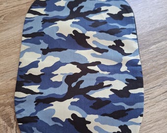 Chic Stoma Bag Cover Blue Camouflage Design Handmade for Ileostomy and Colostomy. Limited Number Available