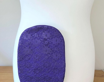 Purple Lace Stoma Bag Covers, Handmade, Ileostomy, Colostomy Pouch Covers Stylish Discreet