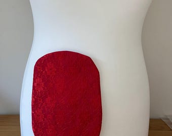 Red Lace Stoma Bag Covers, Handmade, Ileostomy, Colostomy Pouch Covers Stylish Discreet