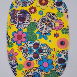 Funky Stoma Bag Covers - &#39;yellow Skulls&#39; - Ostomy Ileostomy Colostomy Handmade
