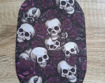 Funky Stoma Bag Covers - 'Purple Roses & Skulls' - Ostomy Ileostomy Colostomy Handmade