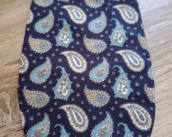 Chic Stoma Bag Cover Blue Paisley Design Handmade for Ileostomy and Colostomy. Limited Number Available
