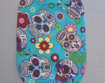 Funky Stoma Bag Covers - 'Blue Skulls' - Ostomy Ileostomy Colostomy Handmade