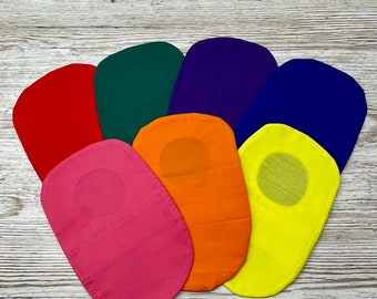 Bright Colourful stoma bag covers, colostomy, ileostomy, handmade covers