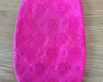 Bright Pink Lace Stoma Bag Covers, Handmade, Ileostomy, Colostomy Pouch Covers Stylish Discreet