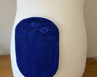 Blauwe kanten stomazakjes, handgemaakt, ileostomazakjes, stomazakjes stijlvol discreet