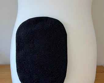Zwarte kanten stomazakjes, handgemaakt, ileostoma, hoezen stomazakjes Stijlvol discreet