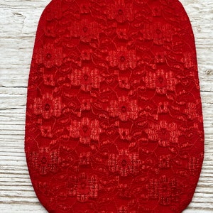 Coloured lace stoma bag covers, handmade Ileostomy, colostomy bag covers Red