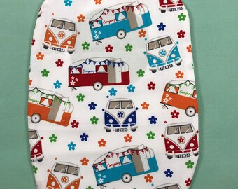 Funky Stoma Bag Covers - 'Happy Camping' - Ostomy Ileostomy Colostomy Handmade