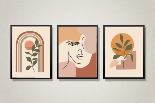 Set of 3 Boho Wall Art Gallery Wall Set Modern Prints - Etsy