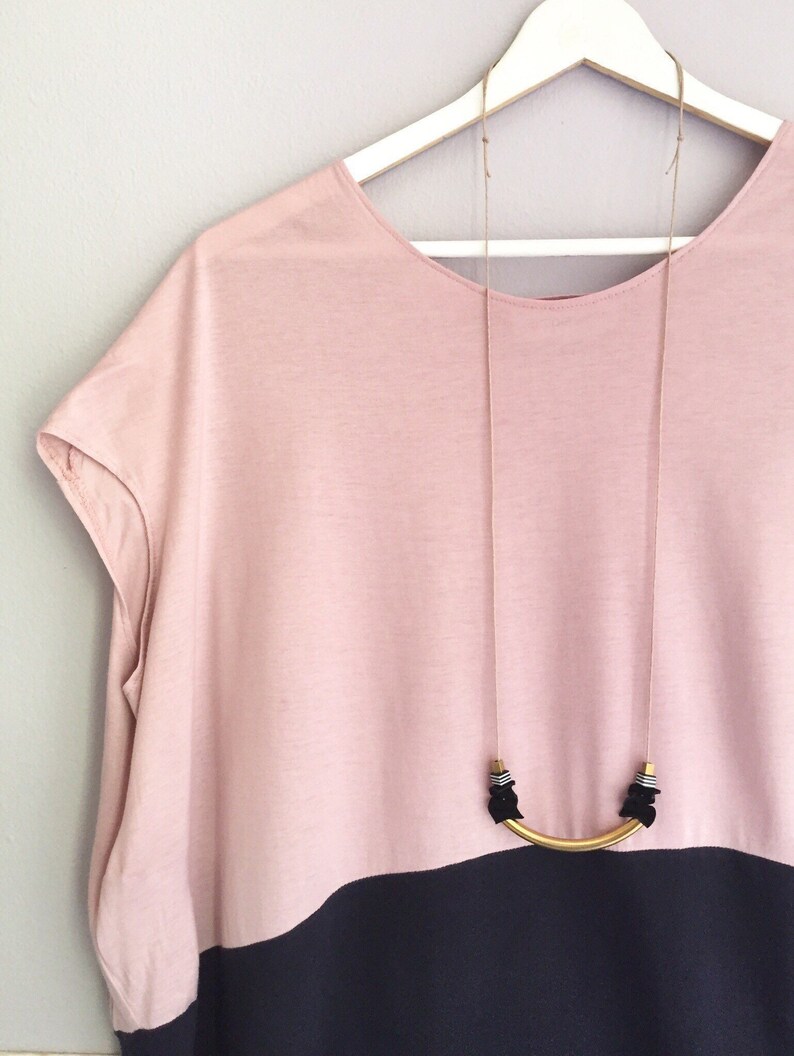 Retro Necklace Shapes Necklace Minimalist Necklace Wave Necklace Girl You/'ll Be A Woman Soon Necklace Leather /& Brass Necklace