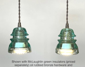 Vintage Glass Insulator Pendant Light, kitchen island pendant light.