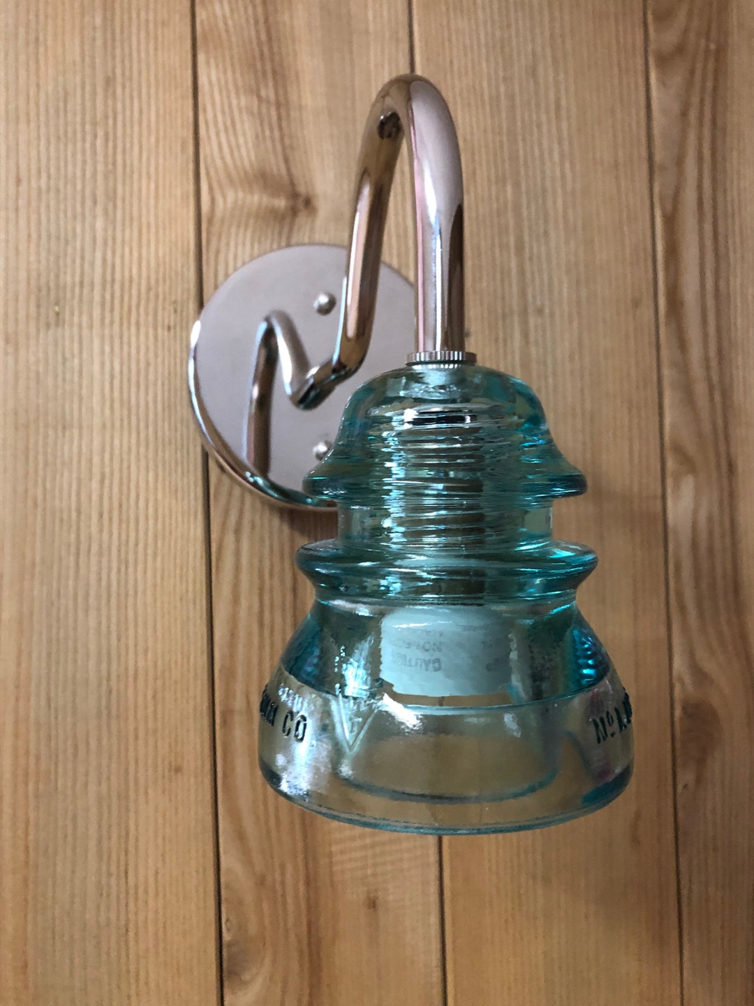 Vintage Insulator Glass Sconce Etsy
