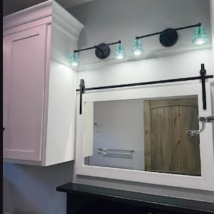 Vanity lights, vintage Glass Insulator bathroom vanity light. image 14
