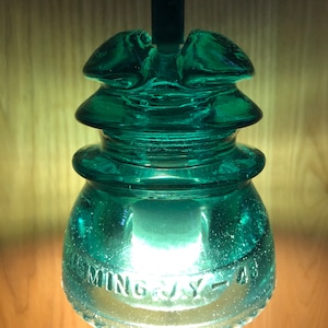 Pendant lights, Vintage Hemi 43 Insulator Glass Pendant, vintage glass insulators