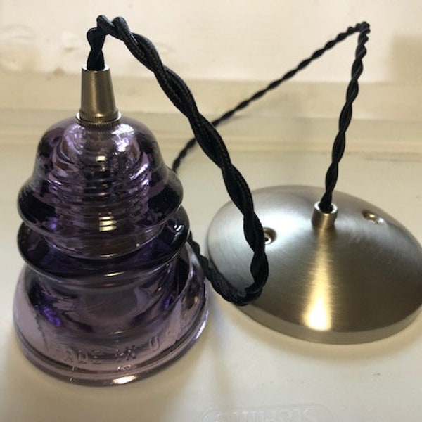 Vintage Rare Purple Insulator Glass Pendant