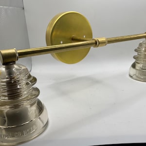 Vanity lights, vintage Glass Insulator bathroom vanity light. image 4