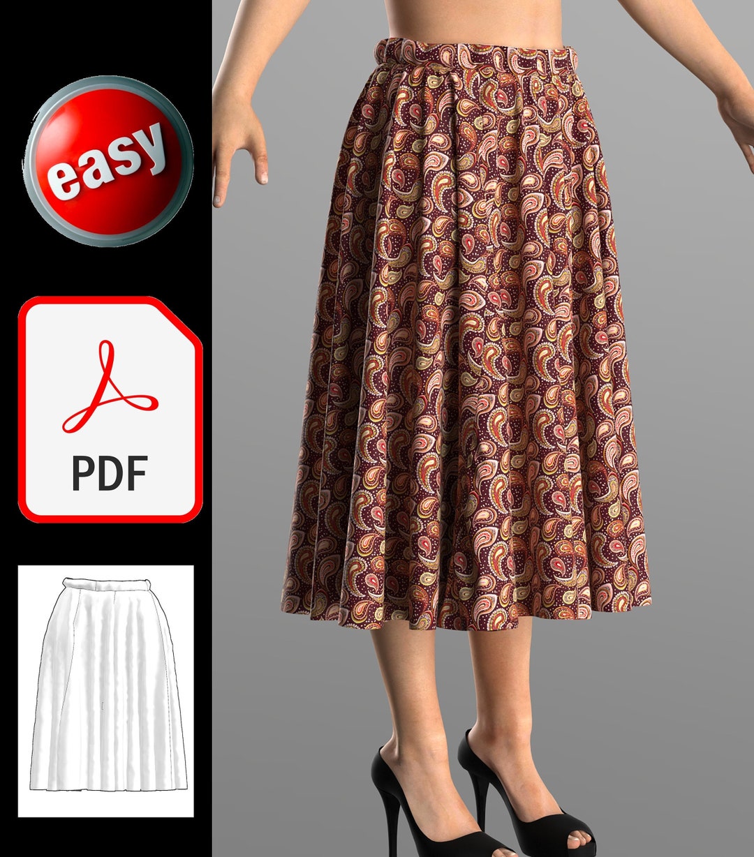Easy Skirt Pattern With Elastic Waist No Zipper - Etsy