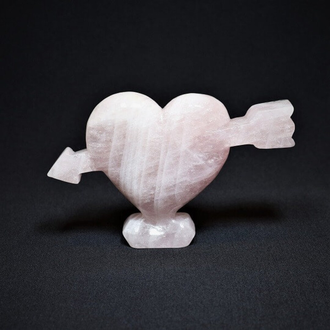 Corazón de cuarzo rosa Decoración del hogar Chakra del corazón Corazón ...