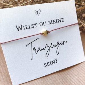 Armband Herz für Trauzeugin, Geschenk für Trauzeugin, Frage an zukünftige Trauzeugin, Armband für Trauzeugin, Trauzeugin, Größenverstellbar Bild 1