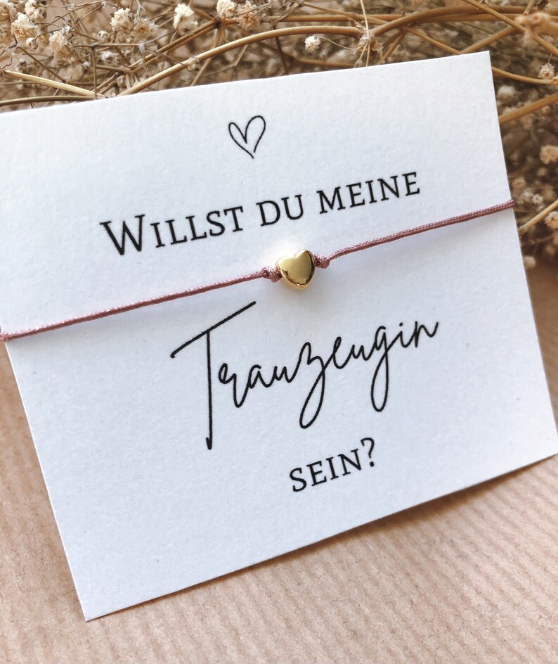 Armband Herz für Trauzeugin, Geschenk für Trauzeugin, Frage an zukünftige Trauzeugin, Armband für Trauzeugin, Trauzeugin, Größenverstellbar Bild 1