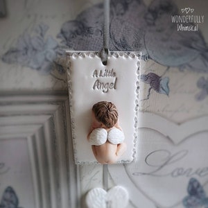 Baby Miscarriage Pregnancy Loss Infant Child Sculpture Heart Angel Wings Remembrance Memorial Personalised Custom Ornament Gift Bereavement