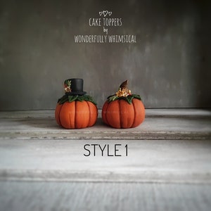 Pumpkin Wedding Cake Topper Mini Fall Autumn Winter Rustic Forest Woodland Decor Decoration Handmade Clay Keepsake Ornament Gift Hello Theme