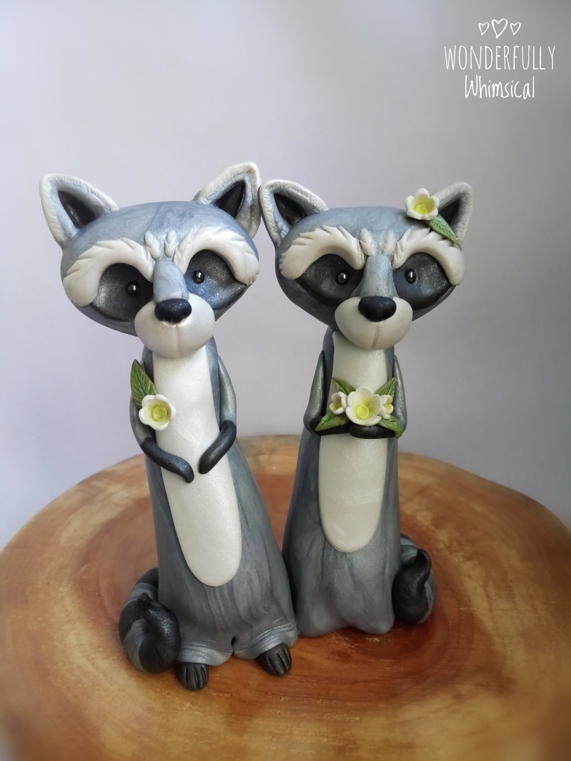 Raccoons Wedding Cake Topper Animal Forest Woodland ready to Etsy