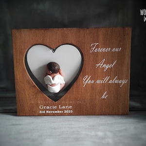 Baby Miscarriage Pregnancy Loss Infant Child Sculpture Heart Angel Wings Remembrance Memorial Personalised Custom Ornament Gift Bereavement