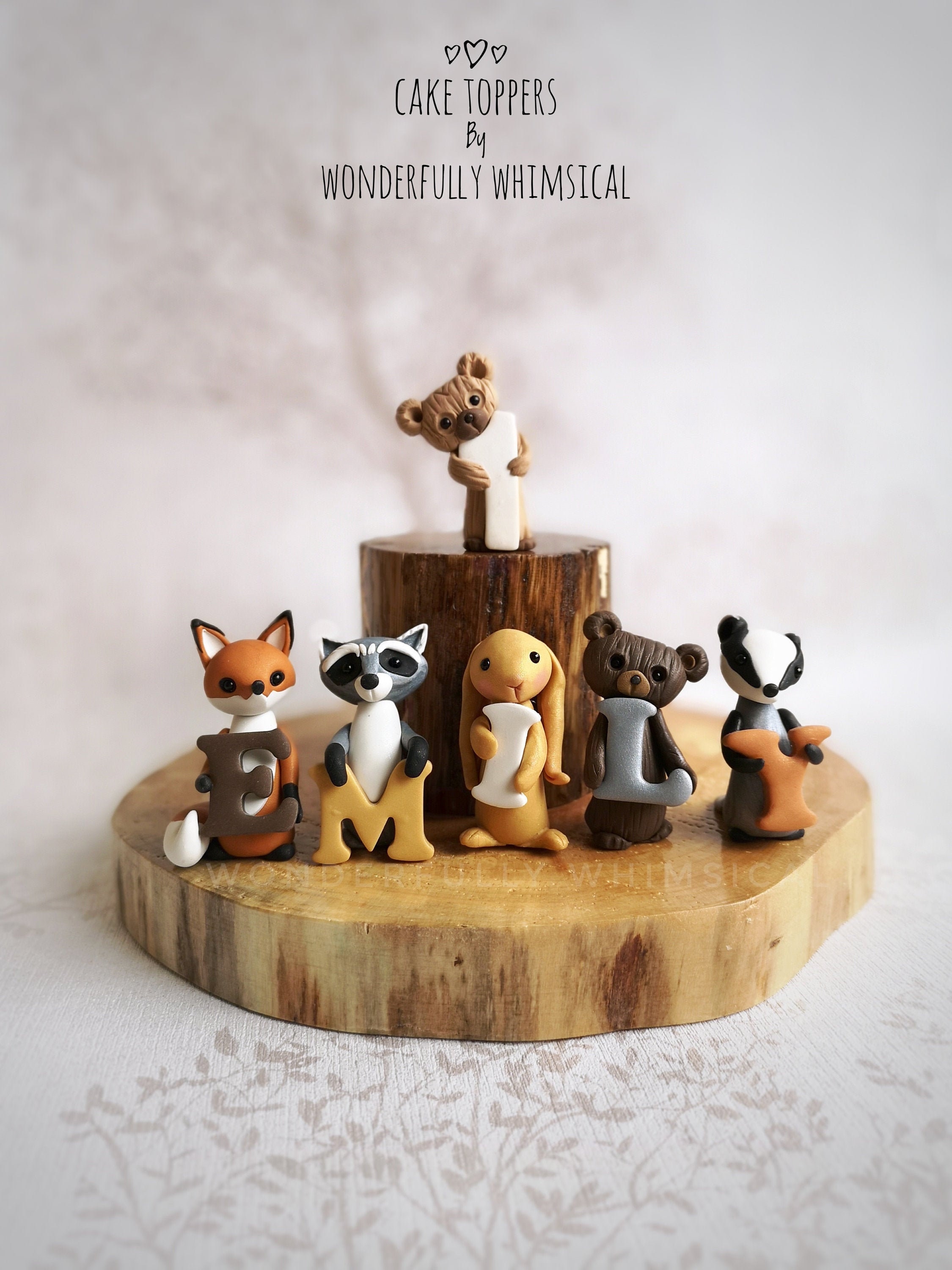 RCOMG 16pcs Forest Animal Baby Figures - Woodland Creatures Miniature Set,  Cake Toppers, Educational Birthday Gifts for Kids & Toddlers