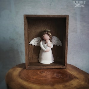 Baby Miscarriage Pregnancy Loss Infant Child Sculpture Heart Angel Wings Remembrance Memorial Personalised Custom Ornament Gift Bereavement