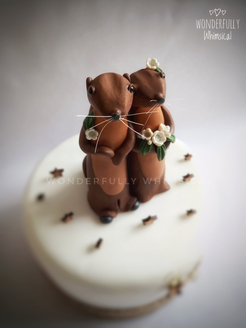 Otter Wedding Cake Topper Animal Rustic Forest Woodland River Etsy UK