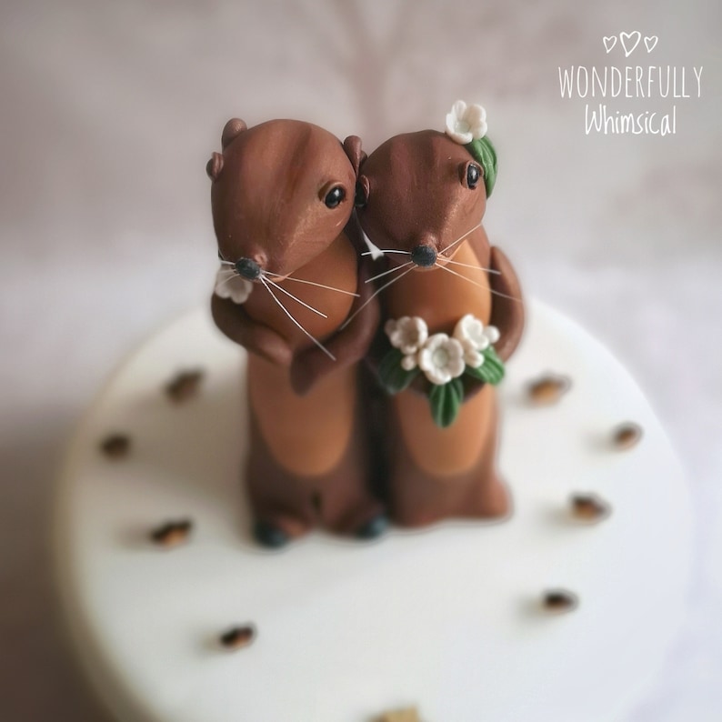 Otter Wedding Cake Topper Animal Rustic Forest Woodland River Etsy UK