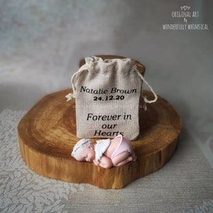 Baby Miscarriage Pregnancy Loss Infant Child Sculpture Heart Angel Wings Remembrance Memorial Personalised Custom Ornament Gift Bereavement