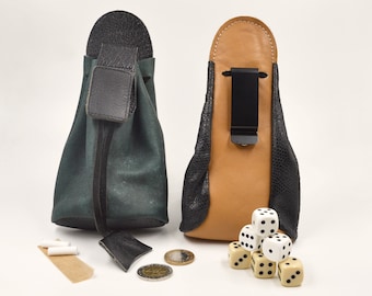 Leather Medieval Waist Pouch, Clip On Simple Leather Bag, Leather Belt Bag, Hip Bag, Tobacco Pack Holder, Mobile Phone Pouch