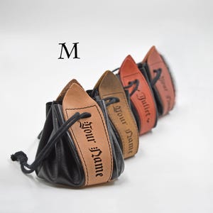 Personalisierter Lederbeutel, Beutel mit Namen, D & D-Beutel, Münzbeutel, Leder-Jubiläumsgeschenk für ihn, Leder-Jubiläumsgeschenk für sie, Geschenk