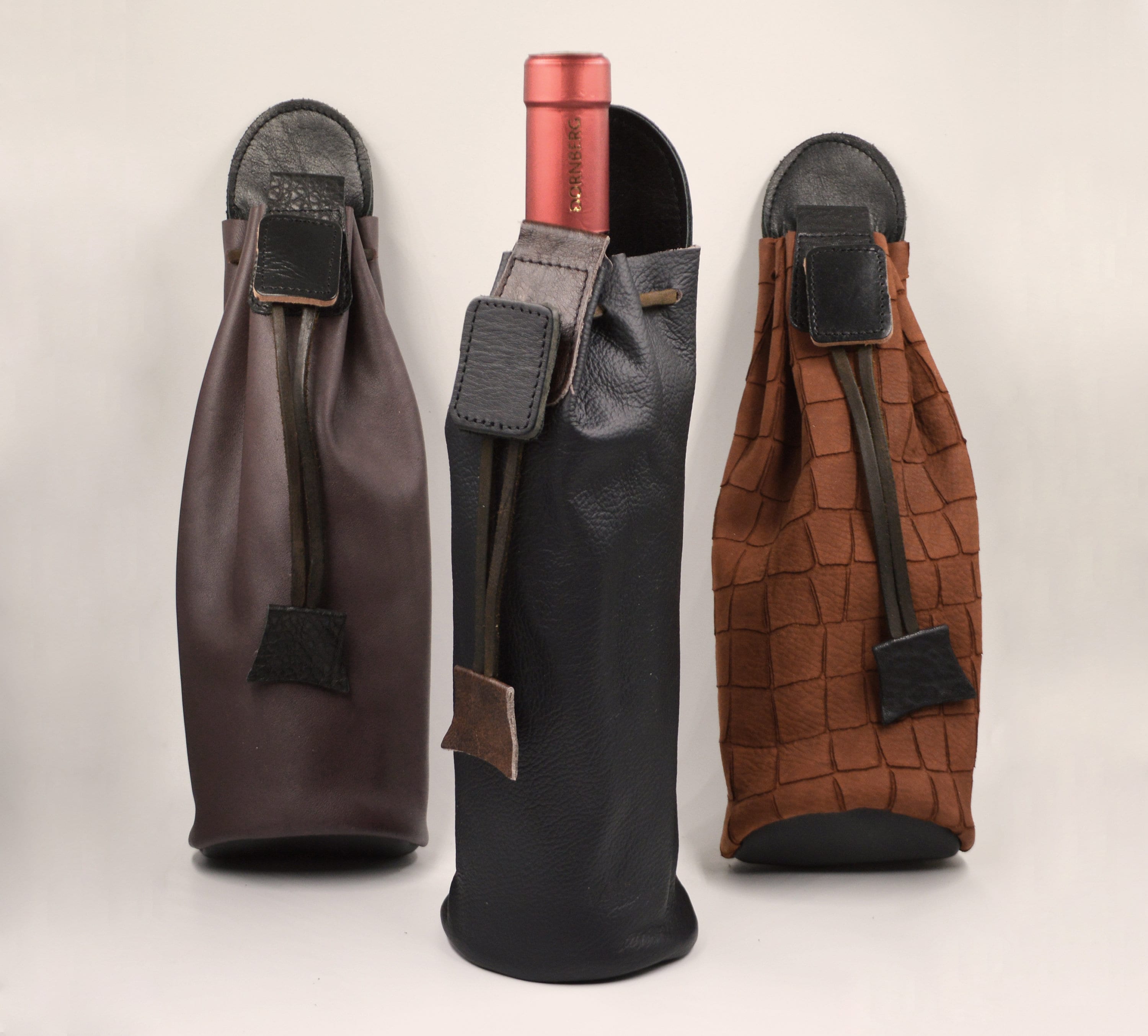 Leather wine pouch best sale