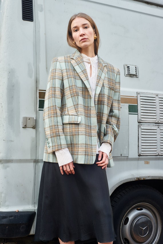 Plaid Wool Blazer