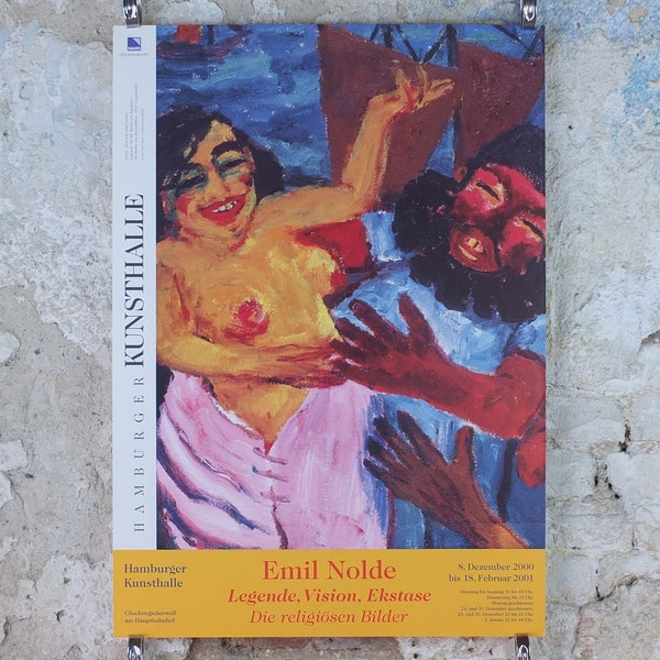 2000 Affiche Emil Nolde, The Legend of St Maria Aegyptiaca, Succession de Berlin, expressionniste Die Brücke, Blaue Reiter, décoration d'art mural de galerie