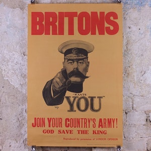 1970s vintage Lord Kitchener Wants You Poster, World War 1 WW1 1914, propagande print wall art décor